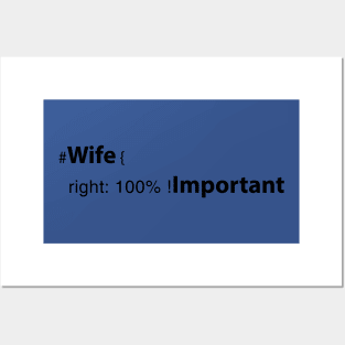 wife right: 100% ! important Posters and Art